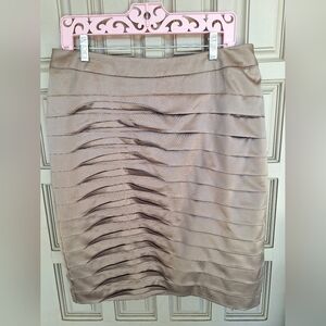 Venus SZ10 Skirt Zip Back Front Pleats Satiny Knee Length